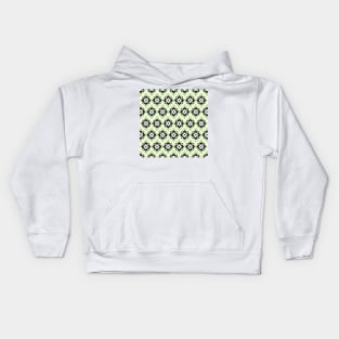 Greyish green and black modern bohemian pattern Kids Hoodie